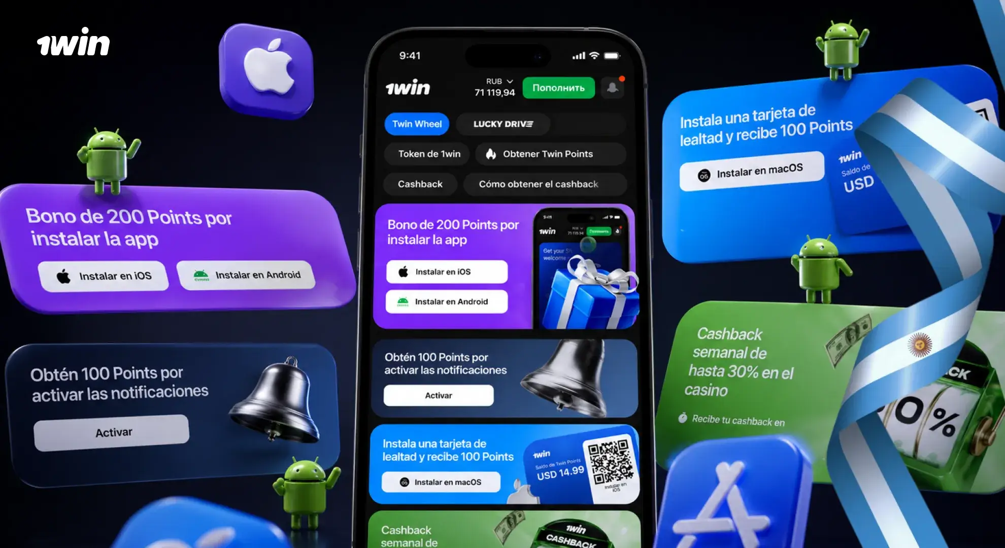 Instalación de la PWA de 1win en iOS